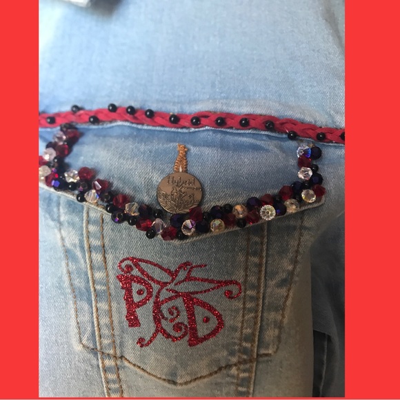 Sugar Skull & Flowers Crystal Denim Jacket - Picture 5 of 8